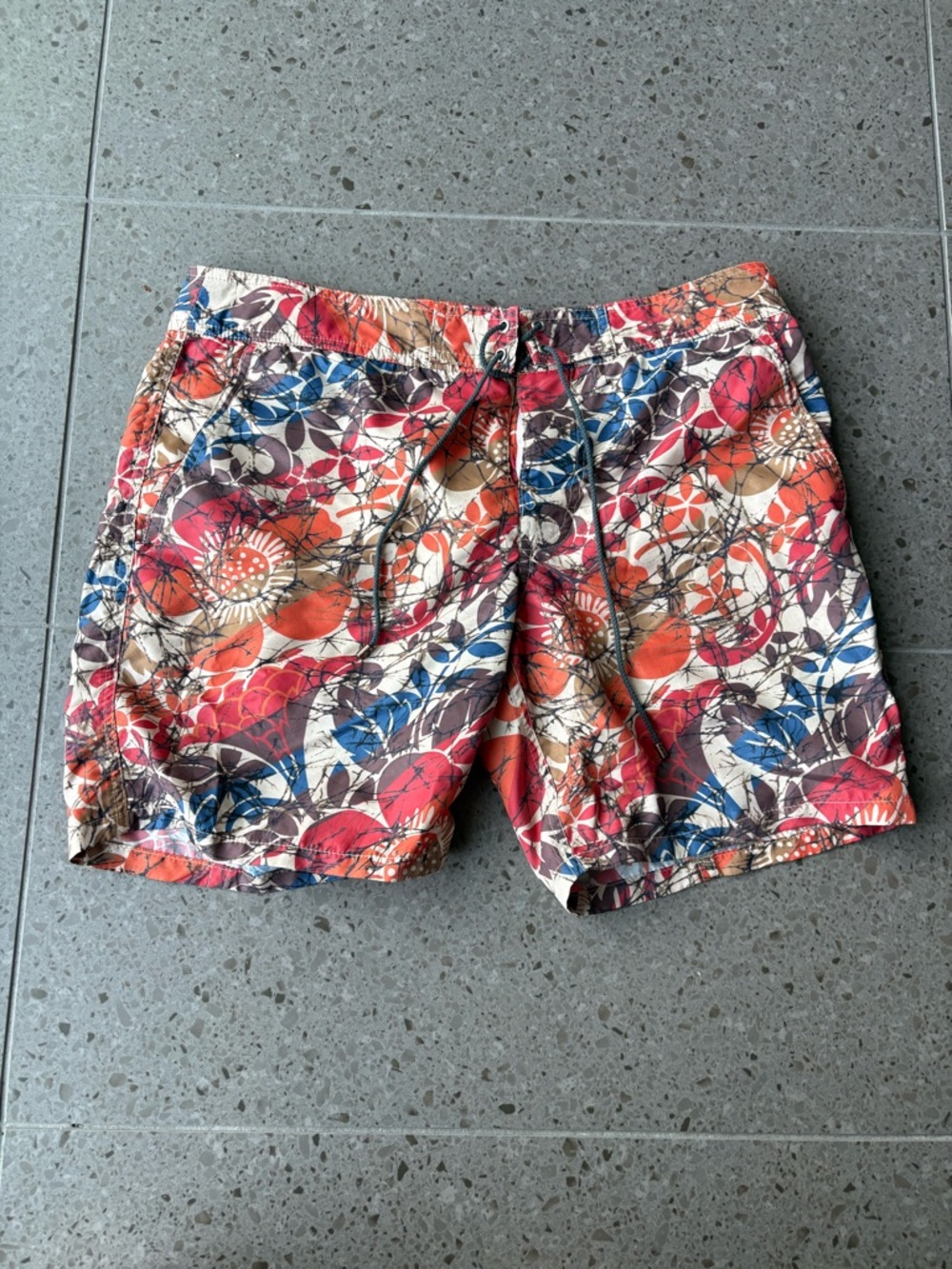 Mr. Turk Men's Floral Red & Blue Swim Trunks